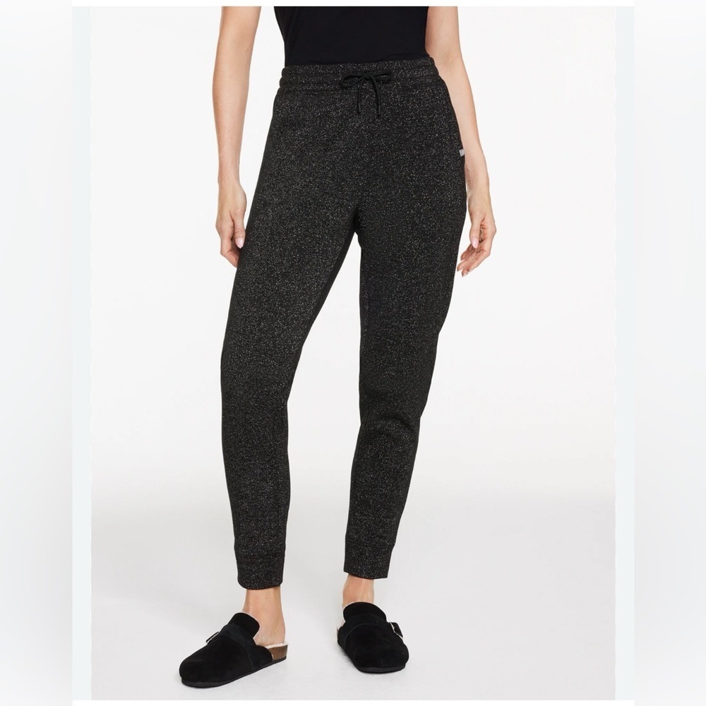NWOT Reebok Black & Gray Speckled Straight Leg Joggers, Size L